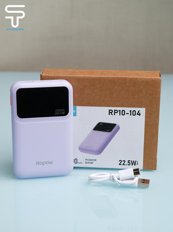 Rapow 10000mAh Power Bank RP10-104 | 22.5W Fast Charging & Digital Display