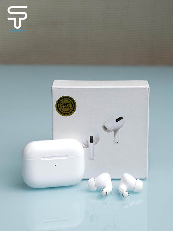 White Wireless Earbuds (Pro 2 Style) | ANC, Universal iOS/Android Bluetooth Audio